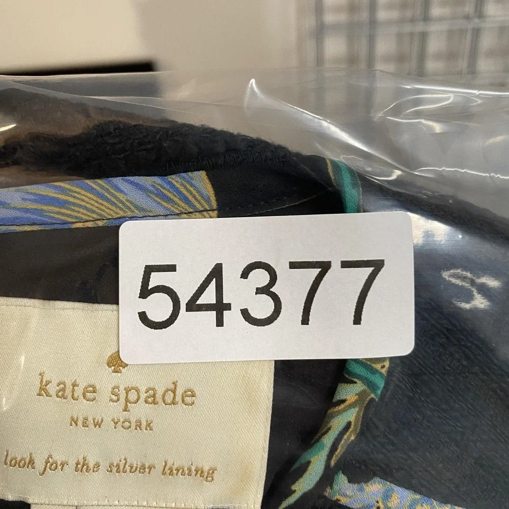 Kate Spade New York Tweed Dress Womens 4 Black Fit Flare‎ Floral Blossom Trim